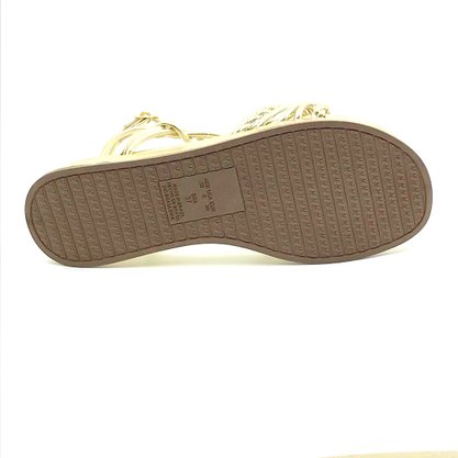 Sandália Via Uno Flat Form Dourada com Tiras 803003