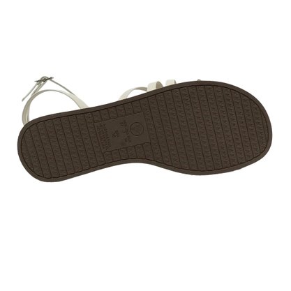 Sandália Via Uno Flat Form Off White com Tiras 803005