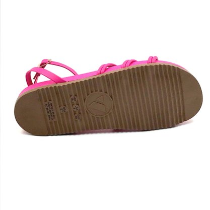 Sandália Via Uno Papete Pink com Tiras Transpassadas 548029