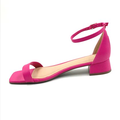 Sandália Via Uno Pink Salto Baixo 806005