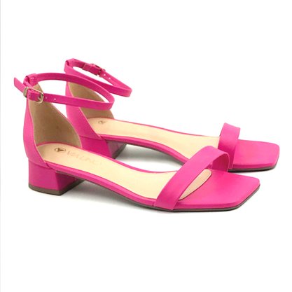 Sandália Via Uno Pink Salto Baixo 806005