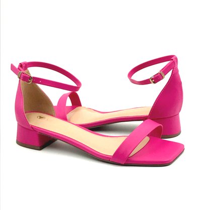 Sandália Via Uno Pink Salto Baixo 806005