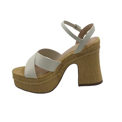 Sandália Via Uno Salto Grosso Sisal Off White 645030