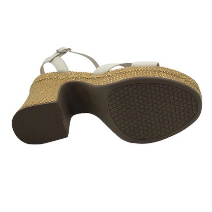 Sandália Via Uno Salto Grosso Sisal Off White 645030
