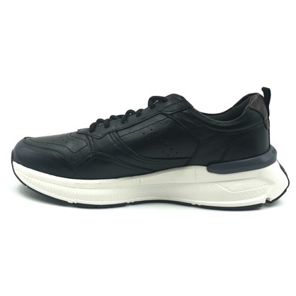 Sapatênis Democrata Couro Ultra Light Preto 527101