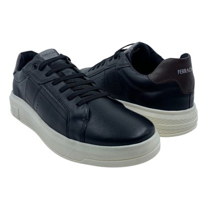 Sapatênis Ferracini Casual Couro Preto 9060