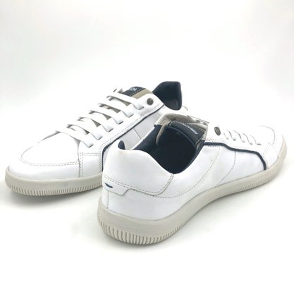 Sapatênis Ferracini Couro Natural Branco 7761 Remix