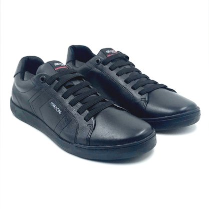 Sapatênis Ferracini Couro Preto Elástico 7052