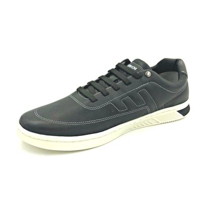 Sapatênis Ferracini Couro Preto Elástico 9561 Zion