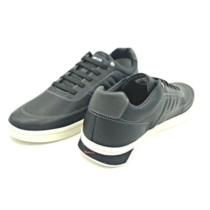Sapatênis Ferracini Couro Preto Elástico 9561 Zion