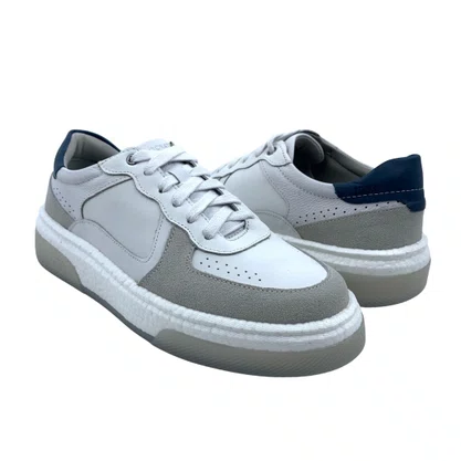 Sapatênis Masculino Democrata Couro Sola TPU Branco 623101
