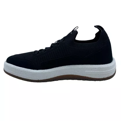 Sapatênis Masculino Democrata KNIT Sola TPU Preto 600102