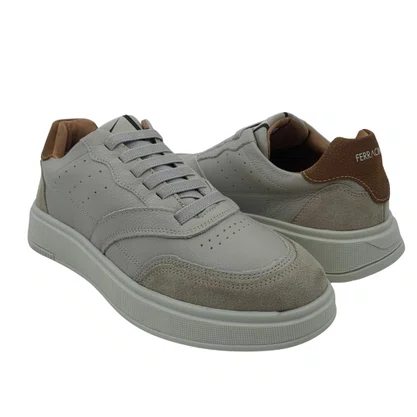 Sapatênis Masculino Ferracini Couro Bege 9319