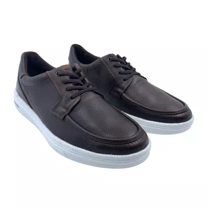 Sapatênis Pegada Couro Casual TPU Marrom 112002