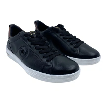 Sapatênis Pegada Couro Casual TPU Preto 112004