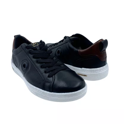 Sapatênis Pegada Couro Casual TPU Preto 112004