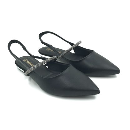 Sapatilha Bebecê Slingback Bico Fino Preto 2017254