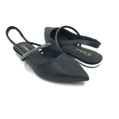 Sapatilha Bebecê Slingback Bico Fino Preto 2017254