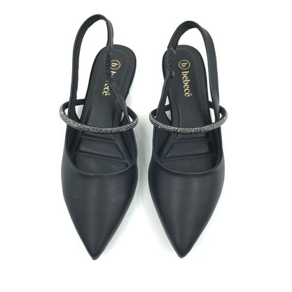 Sapatilha Bebecê Slingback Bico Fino Preto 2017254
