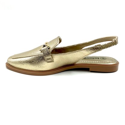 Sapatilha Bebecê Slingback Bico Quadrado Dourado 1118042