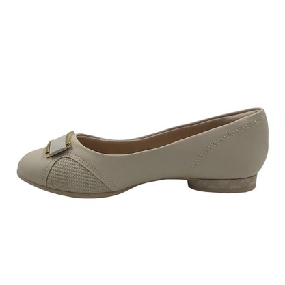 Sapatilha Comfortflex Joanete Bico Redondo Bege 2362302
