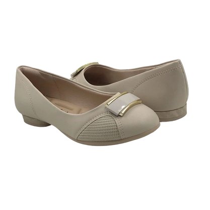 Sapatilha Comfortflex Joanete Bico Redondo Bege 2362302