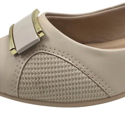 Sapatilha Comfortflex Joanete Bico Redondo Bege 2362302