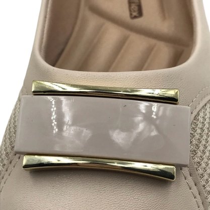 Sapatilha Comfortflex Joanete Bico Redondo Bege 2362302