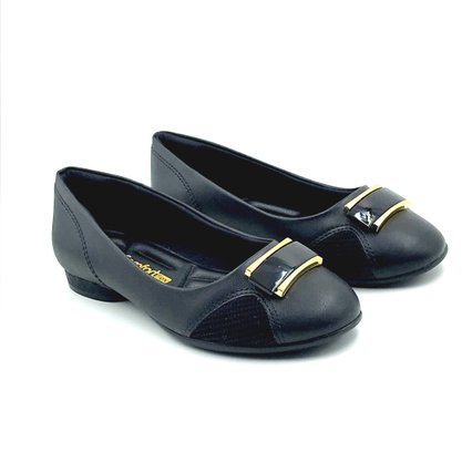 Sapatilha Comfortflex Joanete Bico Redondo Preta 2362302