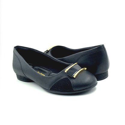Sapatilha Comfortflex Joanete Bico Redondo Preta 2362302