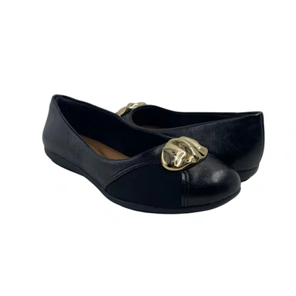 Sapatilha Joanete Comfortflex Preta com Enfeite 2663301