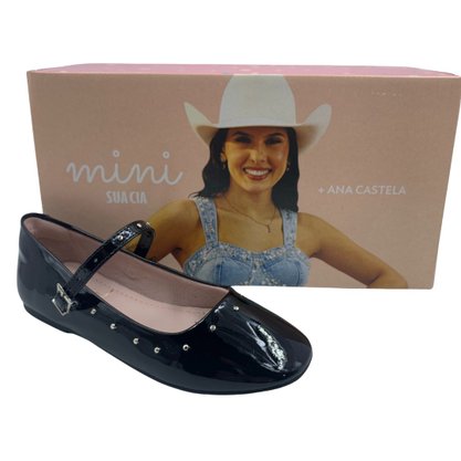 Sapatilha Mini Sua Cia Verniz Boneca Preta 52011