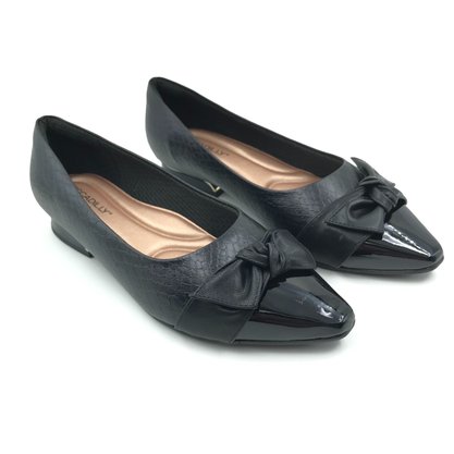 Sapatilha Piccadilly Maxi Bico Fino Preta 279028