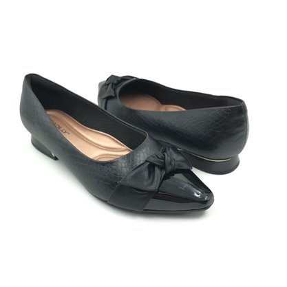 Sapatilha Piccadilly Maxi Bico Fino Preta 279028