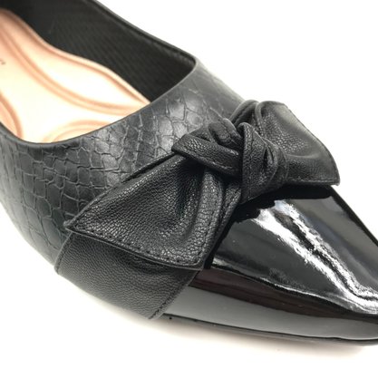 Sapatilha Piccadilly Maxi Bico Fino Preta 279028