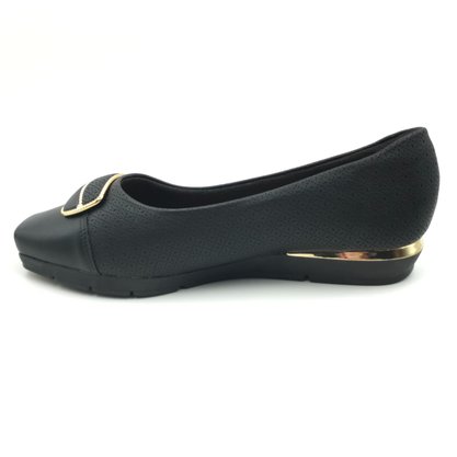 Sapatilha Piccadilly Maxi Bico Quadrado Preta 147304