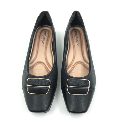 Sapatilha Piccadilly Maxi Bico Quadrado Preta 147304