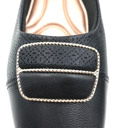 Sapatilha Piccadilly Maxi Bico Quadrado Preta 147304