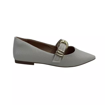 Sapatilha Ramarim Off White 2610104 Verniz Croco