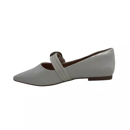 Sapatilha Ramarim Off White 2610104 Verniz Croco