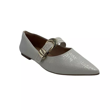 Sapatilha Ramarim Off White 2610104 Verniz Croco