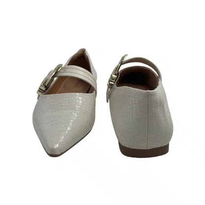 Sapatilha Ramarim Off White 2610104 Verniz Croco