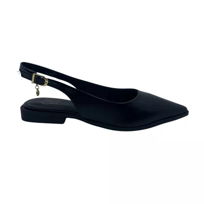 Sapatilha Slingback Offline Bico Fino Preta 24395