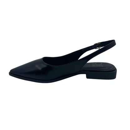 Sapatilha Slingback Offline Bico Fino Preta 24395