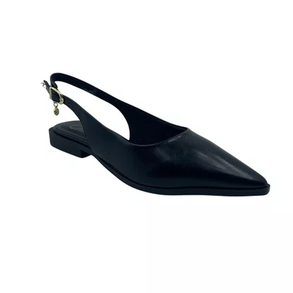 Sapatilha Slingback Offline Bico Fino Preta 24395
