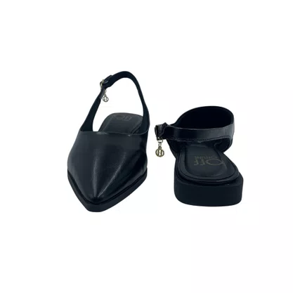 Sapatilha Slingback Offline Bico Fino Preta 24395