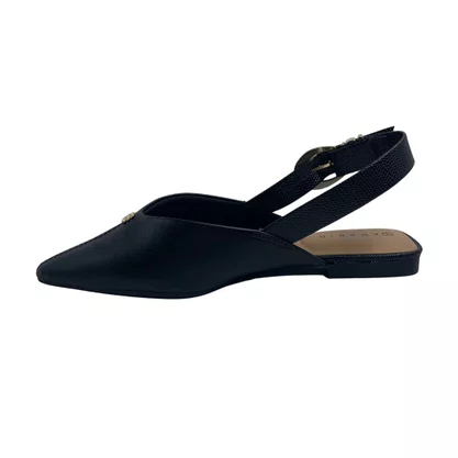 Sapatilha Slingback Ramarim Preta 2610131 Bico Fino
