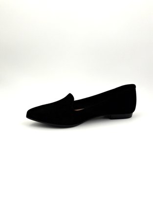Sapatilha Slipper Nobuck Preta Beira Rio Bico Fino.