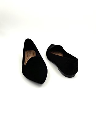 Sapatilha Slipper Nobuck Preta Beira Rio Bico Fino.