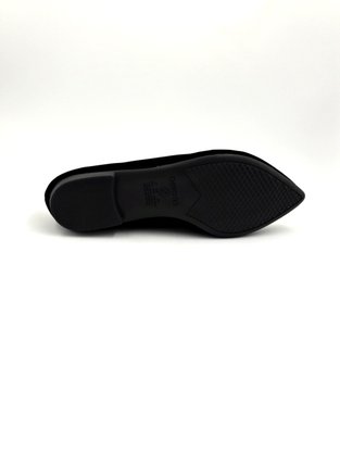 Sapatilha Slipper Nobuck Preta Beira Rio Bico Fino.